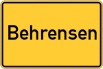 Place name sign Behrensen, Kreis Northeim