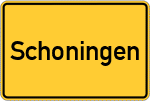 Place name sign Schoningen, Solling