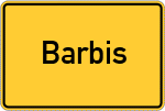 Place name sign Barbis