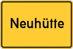 Place name sign Neuhütte, Harz