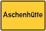 Place name sign Aschenhütte, Harz