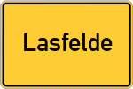 Place name sign Lasfelde