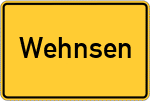 Place name sign Wehnsen, Kreis Peine