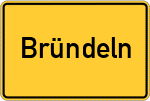 Place name sign Bründeln
