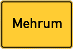 Place name sign Mehrum, Niedersachsen