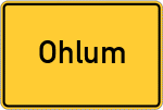Place name sign Ohlum