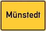 Place name sign Münstedt, Kreis Peine