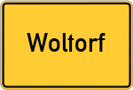 Place name sign Woltorf, Kreis Peine
