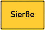 Place name sign Sierße