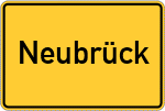 Place name sign Neubrück, Kreis Braunschweig