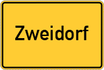 Place name sign Zweidorf