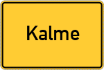 Place name sign Kalme