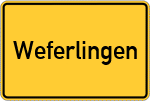 Place name sign Weferlingen, Kreis Wolfenbüttel