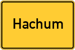 Place name sign Hachum