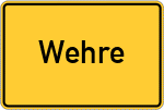 Place name sign Wehre