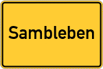 Place name sign Sambleben