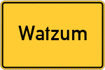 Place name sign Watzum