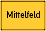Place name sign Mittelfeld