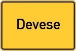Place name sign Devese