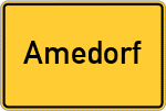 Place name sign Amedorf