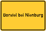 Place name sign Borstel bei Nienburg, Weser