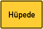 Place name sign Hüpede