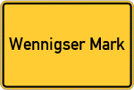 Place name sign Wennigser Mark, Deister