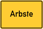 Place name sign Arbste, Kreis Grafschaft Hoya