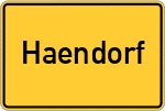 Place name sign Haendorf