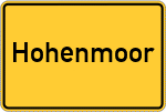 Place name sign Hohenmoor