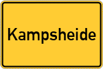 Place name sign Kampsheide, Kreis Grafschaft Hoya