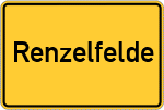 Place name sign Renzelfelde, Kreis Grafschaft Hoya