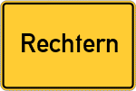 Place name sign Rechtern, Kreis Grafschaft Diepholz