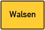 Place name sign Walsen, Kreis Grafschaft Diepholz