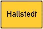 Place name sign Hallstedt