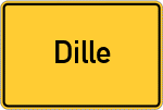 Place name sign Dille, Kreis Grafschaft Hoya