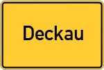 Place name sign Deckau