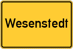 Place name sign Wesenstedt