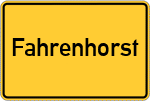 Place name sign Fahrenhorst