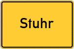 Place name sign Stuhr