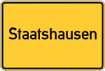 Place name sign Staatshausen