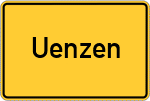 Place name sign Uenzen, Kreis Grafschaft Hoya
