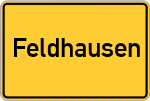 Place name sign Feldhausen