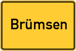 Place name sign Brümsen