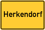 Place name sign Herkendorf