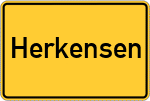 Place name sign Herkensen