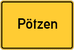 Place name sign Pötzen