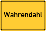 Place name sign Wahrendahl