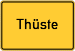 Place name sign Thüste