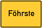 Place name sign Föhrste, Kreis Alfeld, Leine